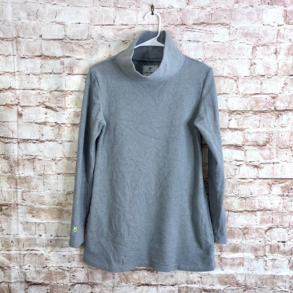 Dudley Stephens Cobble Hill Turtleneck Vello Fleece in Gray Size Small